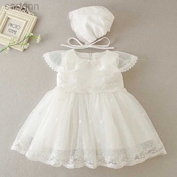 Vestidos de menina Novo vestido infantil Roupas recém -nascidas Baby Bristenadio Princesa Vestidos de festa para meninas garotas de meninas 1 ano de aniversário de Natal 3 12 24m D240425