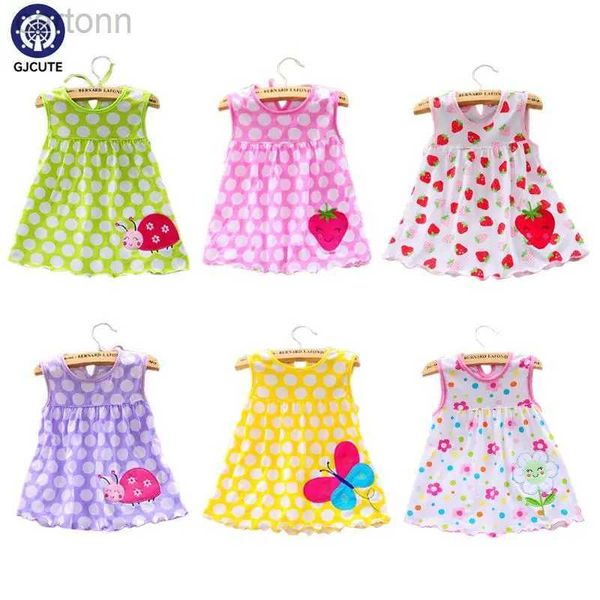 Abiti per ragazze 0-24 m appena nati abiti senza maniche floreali in cotone bambine abiti da multi-modello estate abiti da principessa per bambini 0-2y d240425