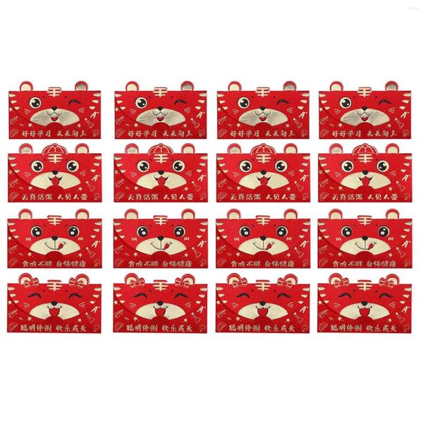 Geschenkverpackung -16 PCs Chinesische Rote Umschläge Jahr des Tiger Hong Bao Lucky Money Pakete für Spring Festival Geburtstagsdarstellungen