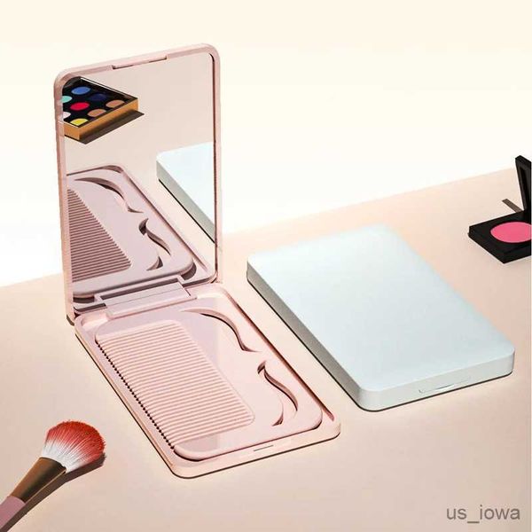 Spiegel tragbarer Make -up -Spiegel mit Kamm Set Fashion Design Fold Makeup Spiegel mit Haarbürsten Frauen Mädchen Eitelkeit Miror Reisespiegel