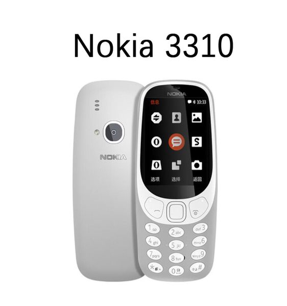 Оригинальные отремонтированные мобильные телефоны Nokia 3310 3G WCDMA 2G GSM 24 -дюймовая 2MP камера Dual SIM -карт.