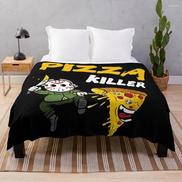 Coperte cibo killer pizza lancio di divano a quadro di divani per il letto divertente