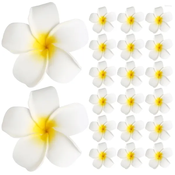 Flores decorativas 20 PCs O Artificial Frangipani Travel Tiara Hair Decorations EVA Girls Clips