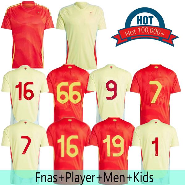 2024 Copa da Copa Europeia Jersey de futebol da equipe nacional Asensio Ferran Morata 24 25 Mens espanhóis e crianças em casa e fora de Fati Ansu Olmo Rodri