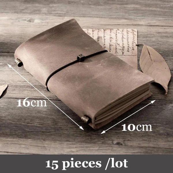 15pcs Traveler'ın Defter Vintage Kolye Banda Tipi Gezgin Diary Not Kitap Planlayıcı Organizatör Kişisel Yaratıcı