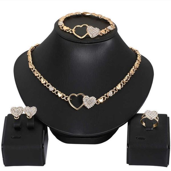 Set di gioielli africani per donne set di collana set di gioielli da sposa set orecchini Xoxo Necklace Bracelets Gifts 2106192630