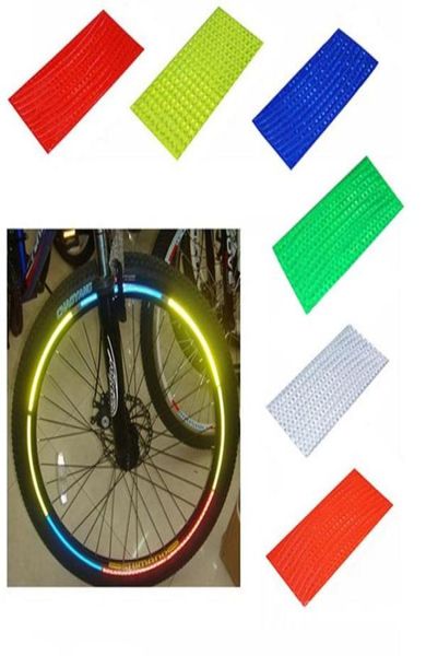 B014 Fluoreszierende MTB -Fahrradfahrrad Motorrad Rad Reifen Reifen Reflektierende Aufkleber Streifen Aufkleber Klebeband Sicherheit Silber Fashion6972538