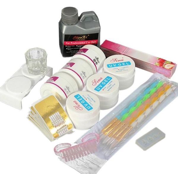 Conjunto de unhas de acrílico Polímero líquido Dicas UV Gel Forms Kit de ferramentas de manicure Gel6097356