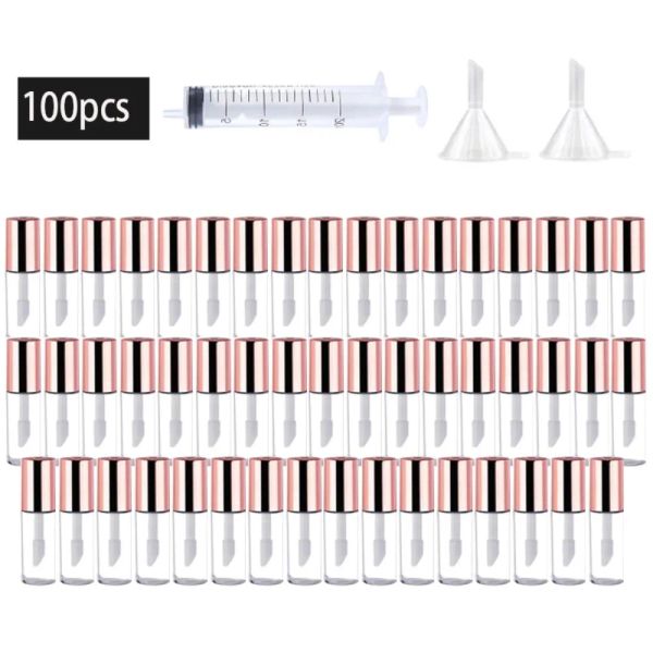 Garrafas 100pcs 1,2 ml Mini Mini Lip Gloss Tube Reabilável Recipientes de batom transparente vazios para mulheres meninas de maquiagem DIY por atacado