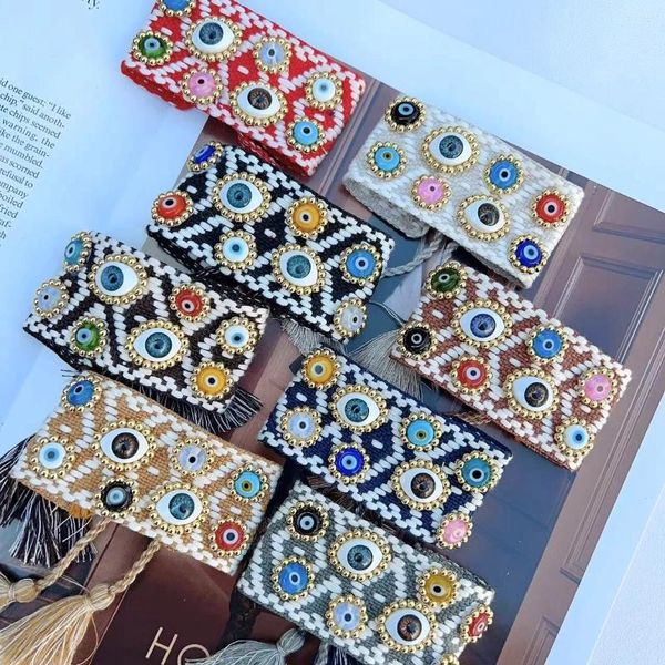 Charm Armbänder 5pcs farbenfrohe türkische Augen Charms Armband Welle Verstellbare Seilkette Schmuckzubehör Lucky Classic Women Geschenk