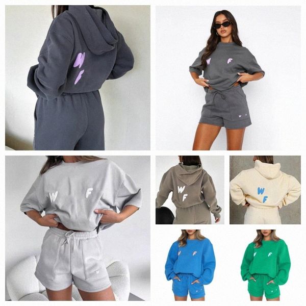 Tasarımcı Trailtsits Bayan Beyaz Hoodies Set Tilki Hoodies İki 2 Parça Set Moda Sporları Terzini Uzun Kollu Külot Kapşonlu Kadınlar Foxx Street Giyim Parça Takımları