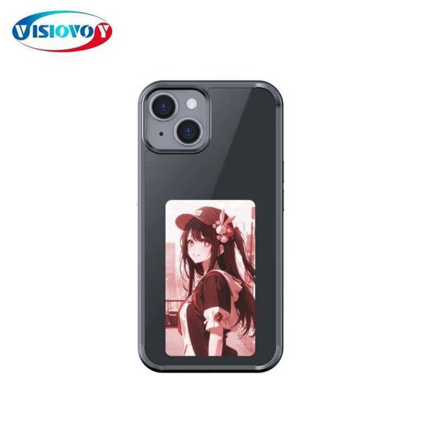 Handyfälle intelligente NFC -Telefonhülle für 13 14 15 Pro max. Tinte Bildschirm Telefon Cover Familienpaare Fotos unvergessliche Fundas Anime -Charaktere Fälle 240423