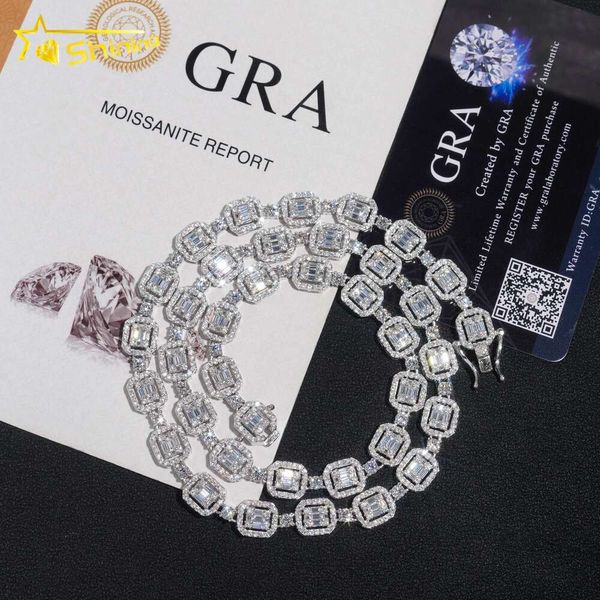 Jóias geladas finas 8 mm 10mm Link cubano Sterling Sier VVS Moissanite Diamond Chain