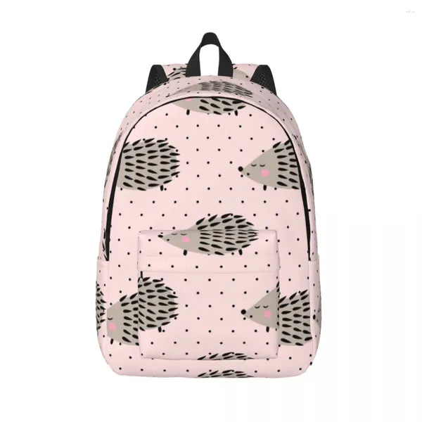 Zaino hedgehog pattern rosa unisex da viaggio unisex borse bookbag mochila