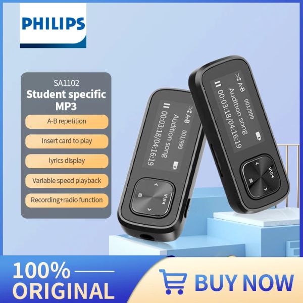 Registratore Philips Mini Digital Sport Music MP3 Player FM Recorder Upport Micro SD TF da 128 GB