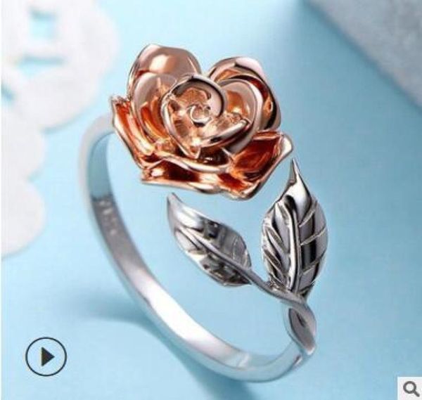 Fashion Nuovo venduto signore Rose Silver Ring Ploted Canding Cena Cenate Gioielli in costume Ring5320123