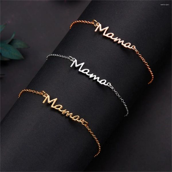 Charm Bracelets Brief Mama for Women Fashion klassische Charmes Namenschild Metallkette Armband Mutter Tag Geschenke Party Schmuck Schmuck