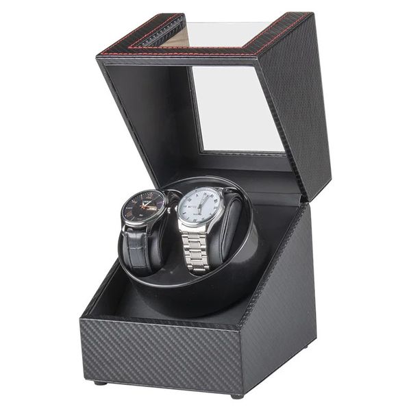 Assista Winders para relógios automáticos energia USB usada globalmente mudo mabuchi Motor Mechanical watch girl stand box fibra de carbono 240412