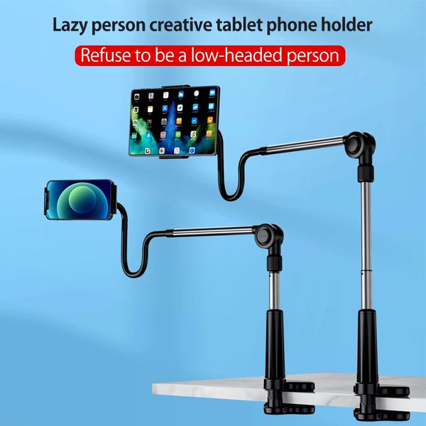 Suporte de telefone preguiçoso tablet ajustável suporte móvel stand grátis rotativo para mesa de mesa Apple Android 240418