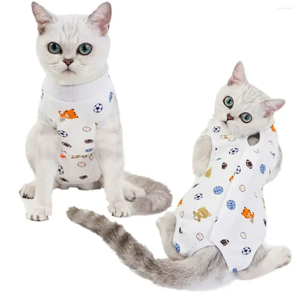 Katzenkostüme Entwöhnung Sterilisation Anzug kleiner Hund Katzen Jumpsuit Anti-Lick Recovery Clothing nach niedlicher Druckkleidung