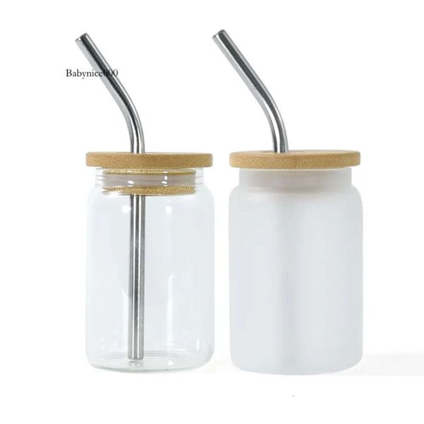 Оз sublimation cup Bamboo Ml Wine Tumbler Tumbler Heat Transfer Glass с крышкой и металлической соломой для DIY