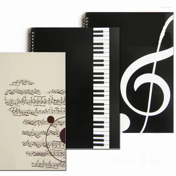 Marca 50 páginas Folha musical Manuscript Paper Stave Notation Notebook Spiral Bound for 4 Style Escolha