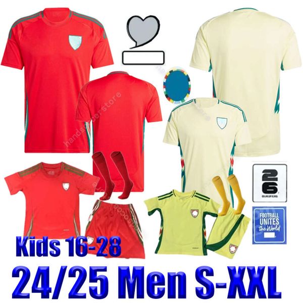 Kinder Wales Johnson Soccer Trikot 2024 Euro Cup Cymru Nationalmannschaft Männer Heimfußball -Shirts Kit Full Set Uniform Brooks Williams Davies Brooks Wilson Ampadu