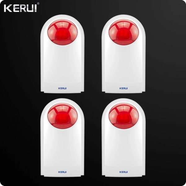 Sirena 4pcs kerui wireless esterno esterno impermeabile sirena sirena strobo allarme flash sirena per il sistema di allarme domestico