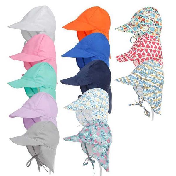 Pbx5 kapaklar şapkalar spf50+ bebek güneş şapka yaz bebek şapkası erkekler için kızlar seyahat plaj çocukları şapka bebek aksesuarları boyun koruma çocuk şapkalar s/l d240425