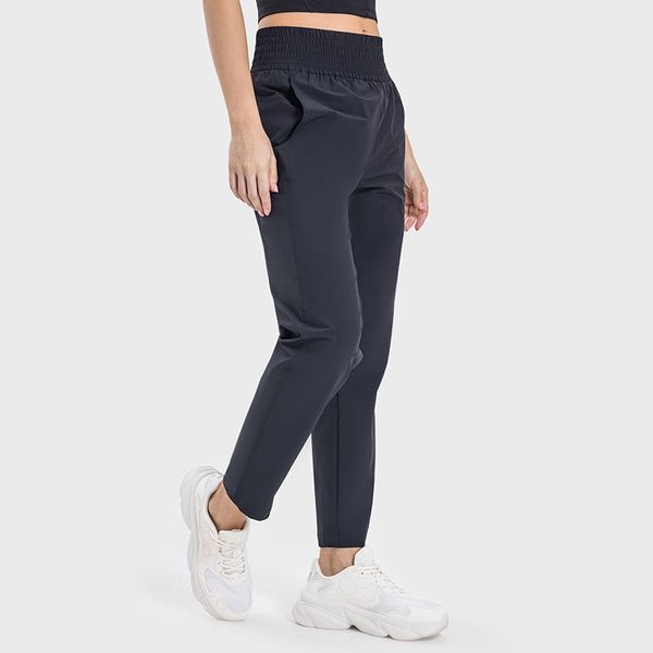 L073 Hochhochhose Gerade Bein Yogamhosen Schweiß schleudern atmungsaktiven Joggern Eis cool schnell trocknend Jogginghosen Frauen Hosen