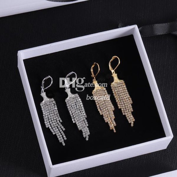 Quastenkristalldesigner Ohrring Dangle Stylish Sprudel Diamond Long Ohrringe Ohrhörer für Party Club Bar