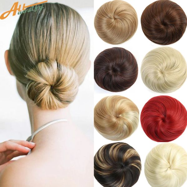 Chignon Allaosify Bun Hair Synthetic Chignon Donut Roller Haarstücke 10 Farben verfügbare Hochtemperaturfaser Haarbrötchenabdeckung für Frauen