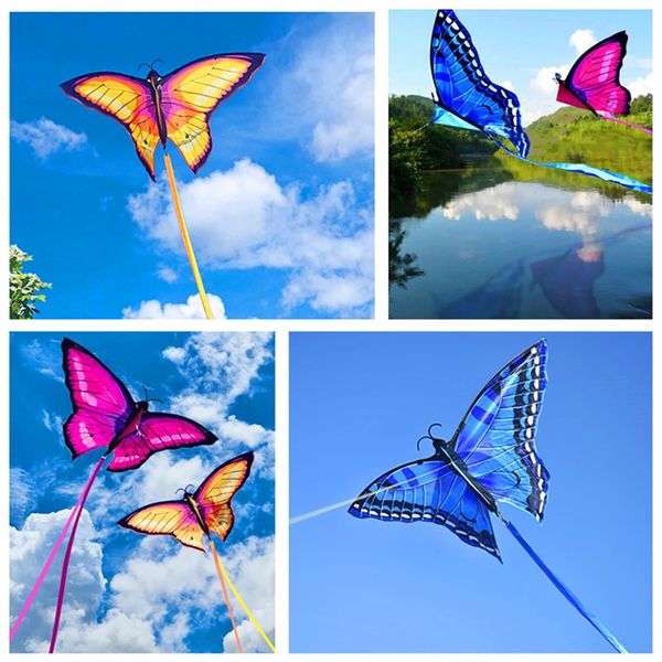 Butterfly Kite Flying Spielzeug für Kinder Drachen fliegen Spielzeug für Kinder fliegen Flügel Parplan Regenbogen High Kite Rollen 240419