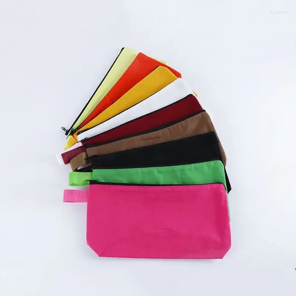 Borsa cosmetica all'ingrosso Multifunction Zipper Storage Canvas Makeup Stationery con logo