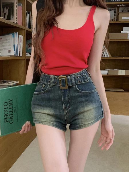 Shorts femminile Slergiri Summer RETRO con cintura di jeans lavata Streetwear Streetwear Y2K High Waist Slim Slim Jean 2000 Girls Bottoms