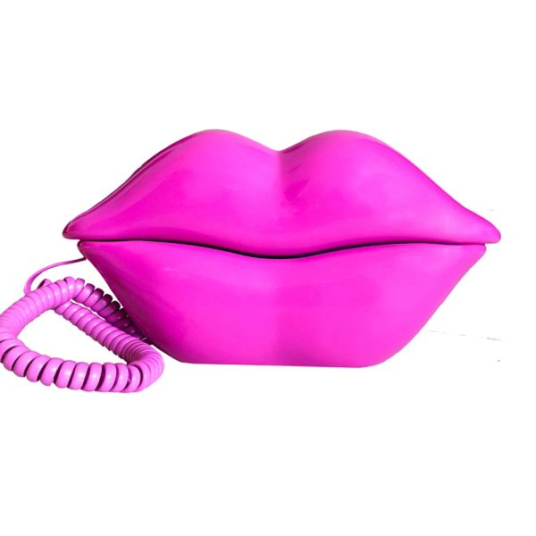 Accessori Telefono rosa con cordoncino Real Working Desktop Home Office Telephone carino Cartoon Lips Telefono Regalo per telefoni per bambini Play Telefono