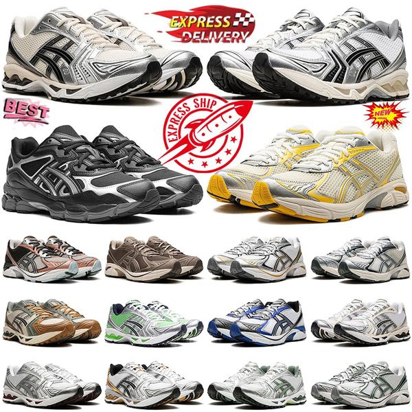 Sapatos de grife de grife Homens Mulheres Running Shoes Gel NYC 14 1130 2160 Triple Black Branco Metálico Metálico Grafite Creme Solar Power Silver White Mens Tênis Esportes