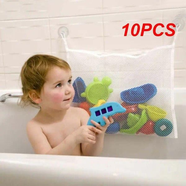 Bolsas de armazenamento 10pcs Bath Toys Mesh Cups Copo de Toy Bolsa Banco de Banheiro Multifuncional Acessórios para o banheiro