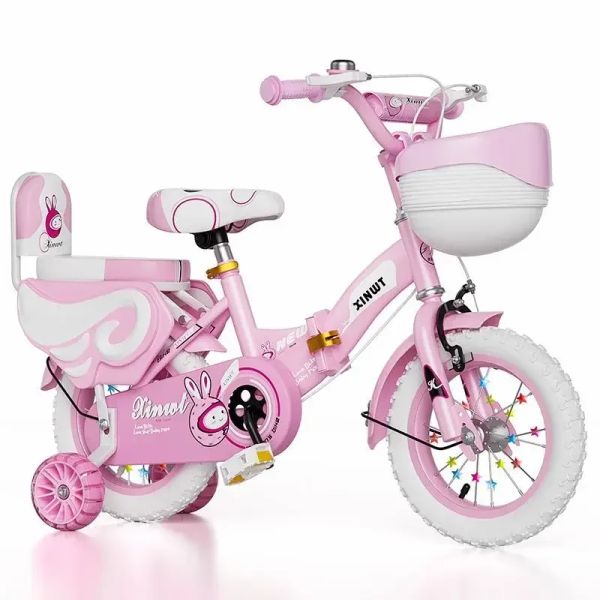 Fahrrad 29 Jahre altes Kinderrad Bicycles Jungen Mädchen falten Fahrrad Flash Auxiliary Wheel Verstellbare Fahrräder Pink Prinzessin Fahrrad