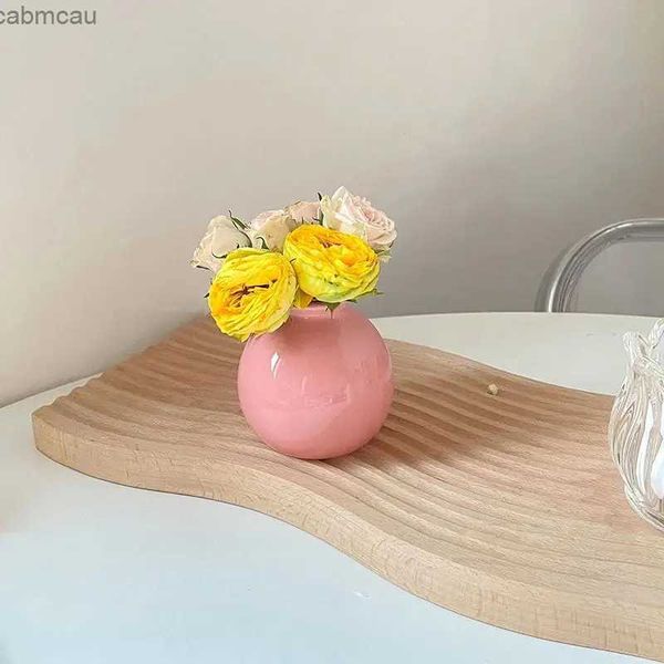 Vasi da 7 cm Base ceramica piccola in semplice giapponese casa decorazione veranda vaso bianco rosa viola blu fiore secco idroponico