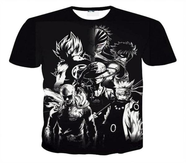 Fairy Tail Natsu Anime T Shirt Erkekler 3D Gömlek Unisex Tee Çift Tee Shirs Çocuk Anime Fanları için Karikatür Gömlek 8 Stil S5XL217Z2494434