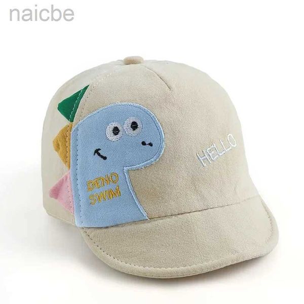 Cappelli Cappelli cartone animato Dinosauro Cappello da bambino morbido Cotton Boys Girl Baseball Cap Summer Outdoor Next Sun Cappelli per bambini Accessori per bambini Cappello per bambini D240425