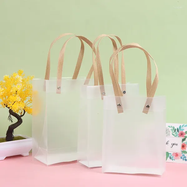 Depolama çantaları ins yarı şeffaf pvc buzlu pp el çantası düğün partisi hediye paketleme şeker takıları çiçek çanta