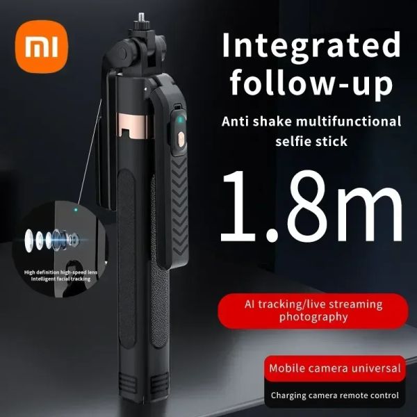 Attacca Xiaomi Selfie Stick portatile AI TRACKING INTELLIGENT GIMBAL con palo da tiro automatico e supporto selfie a rotazione a 360 °