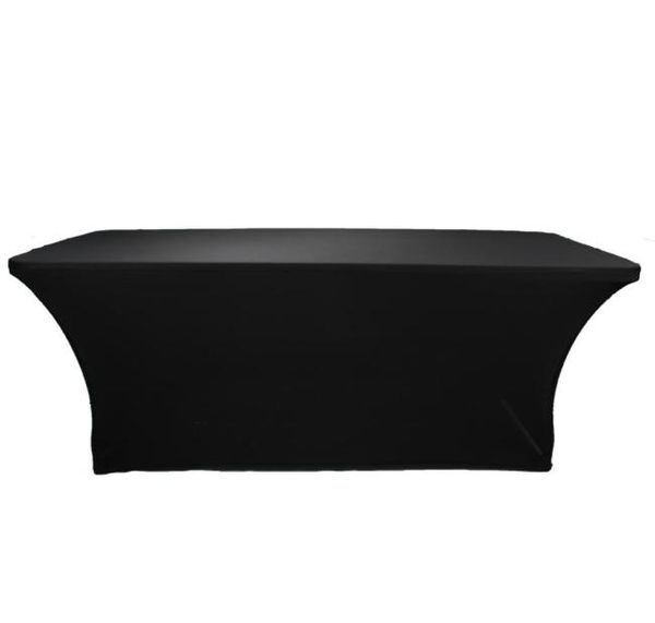 4ft 6ft 8ft Black White Lycra Stretch Banquet Table Cloth Salon Spa Tovandes Factory Messaggio Trattamento Spandex Tabella Copertina Y2002107613