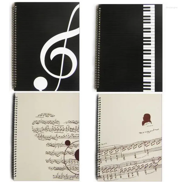 Música de marca Sheet Spiral Notebook Stave Staff Manuscript Paper Exercício Livro de 50 páginas