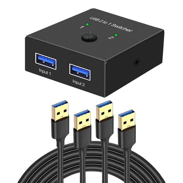 Topi Selettore Switch USB 3.0, Dacimora 2 in 1 Switcher USB per 2 computer Condividi 1 dispositivi USB come il tastino del mouse scanner di stampante