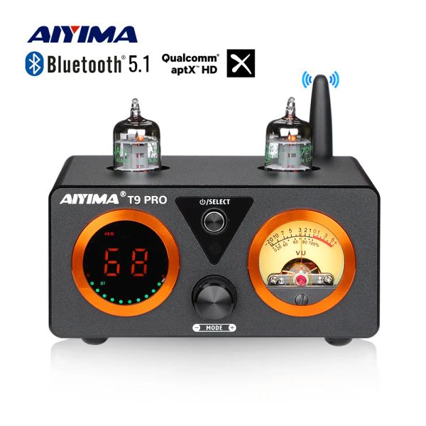 Amplificatore Aiyima Audio T9 Pro T9 HIFI Bluetooth Tubo Amplificatore USB DAC Stereo Potenza Amplificador Home Audio AMP VU METER amplificatore 100wx2