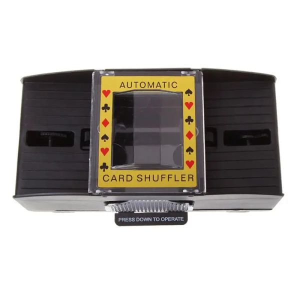 Glücksspiel 2023 Neue automatische Pokerkarte Shuffler Brettspiele batteriebetriebene Spielkarten Shuffle 2 Deck Automatische Handkurbel