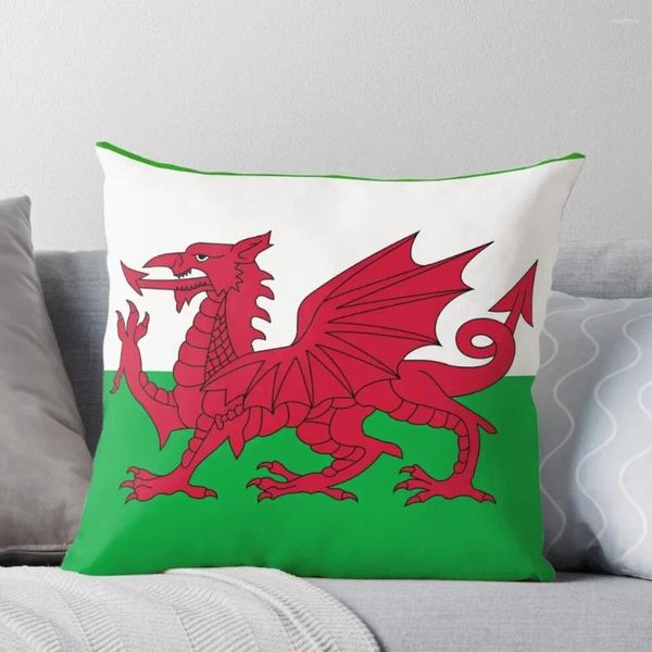 Pillow Wales Nacional Bandeira - adesivo de ventilador galeses Termoldes de colchas de colheita de decoração de casa travesseiros natal